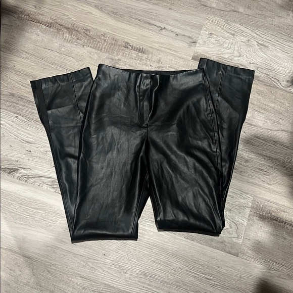 Mango Black Faux Leather Trousers - Picture 1 of 4
